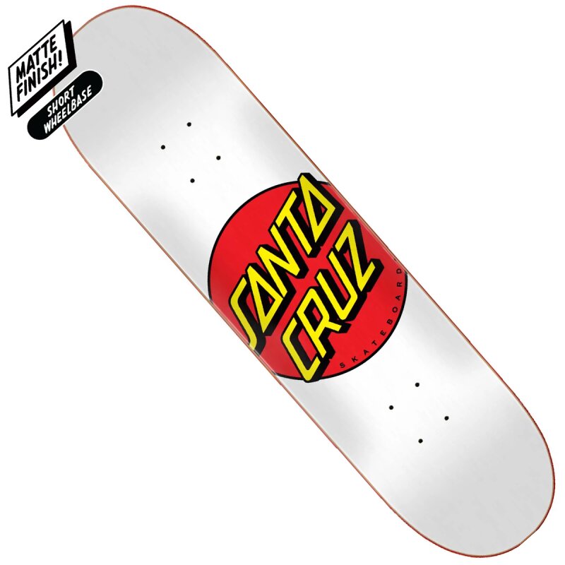Santa Cruz Classic Dot White Skateboard Deck 8,0&quot;