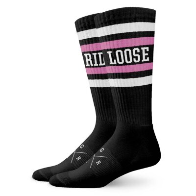 Loose Riders Cotton Bike Socks Black/Pink
