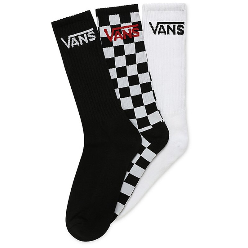 Vans Classic Crew Socks 3er Pack Black/White/Check
