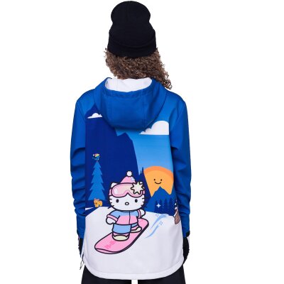 686 WMN Waterproof Hoodie Jacket Hello Kitty Blue