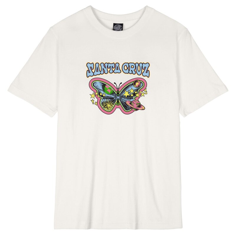 Santa Cruz Womens Galactic Butterfly T-Shirt Optic White