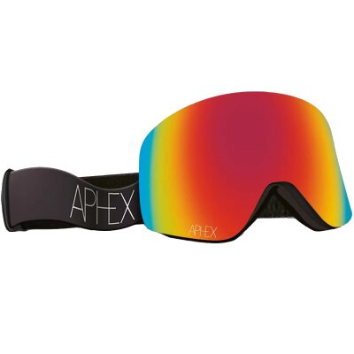 Aphex Oxia Matt Black/Revo Red Lens + Extra Lens Goggle
