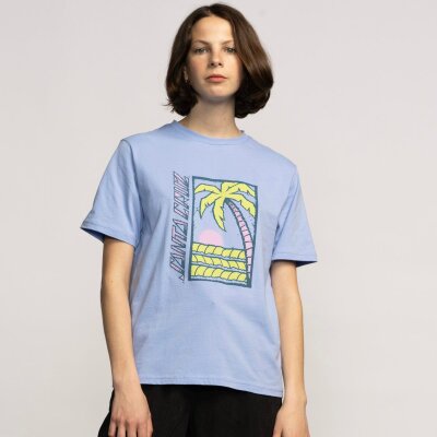 Santa Cruz Womens Palm Strip T-Shirt Hyacinth
