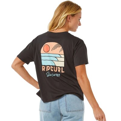 Rip Curl Line Up Relaxed Tee Washed Black