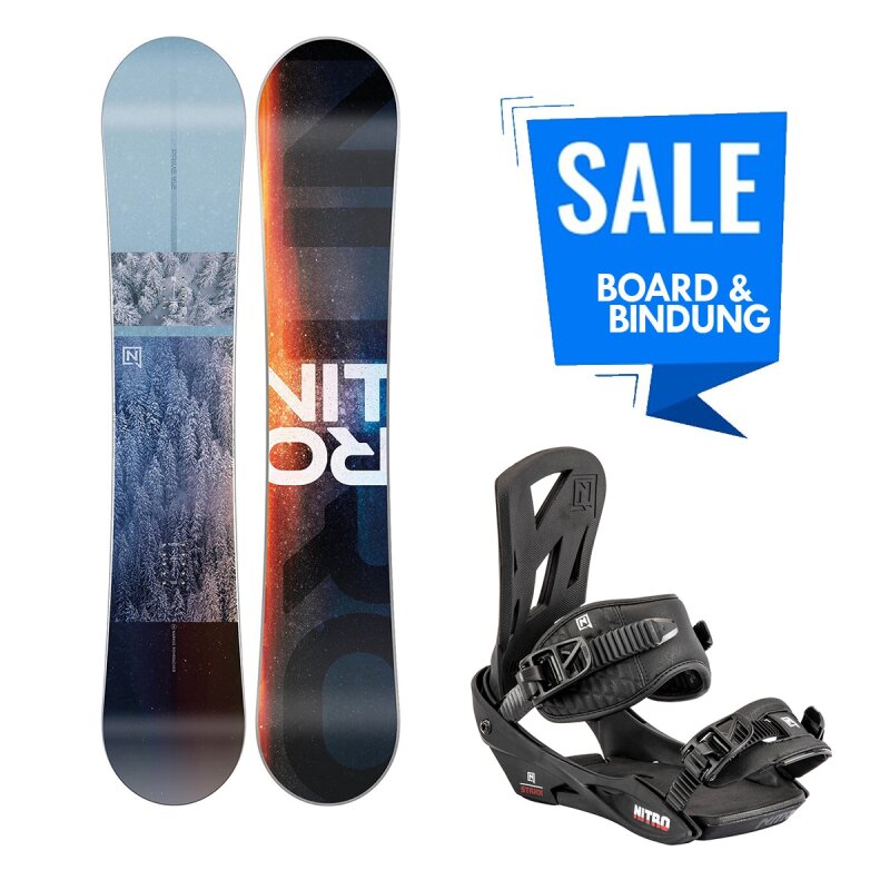 Nitro Prime View Snowboard 158cm & Nitro Staxx Bindung Black L (44 - 48)