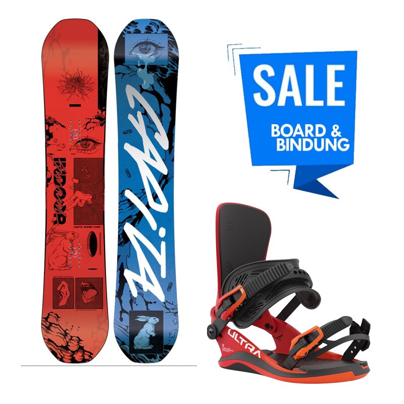 Capita The Indoor Survival Snowboard 158cm & Union Ultra Bindung Ultra Red L (43,5 +)