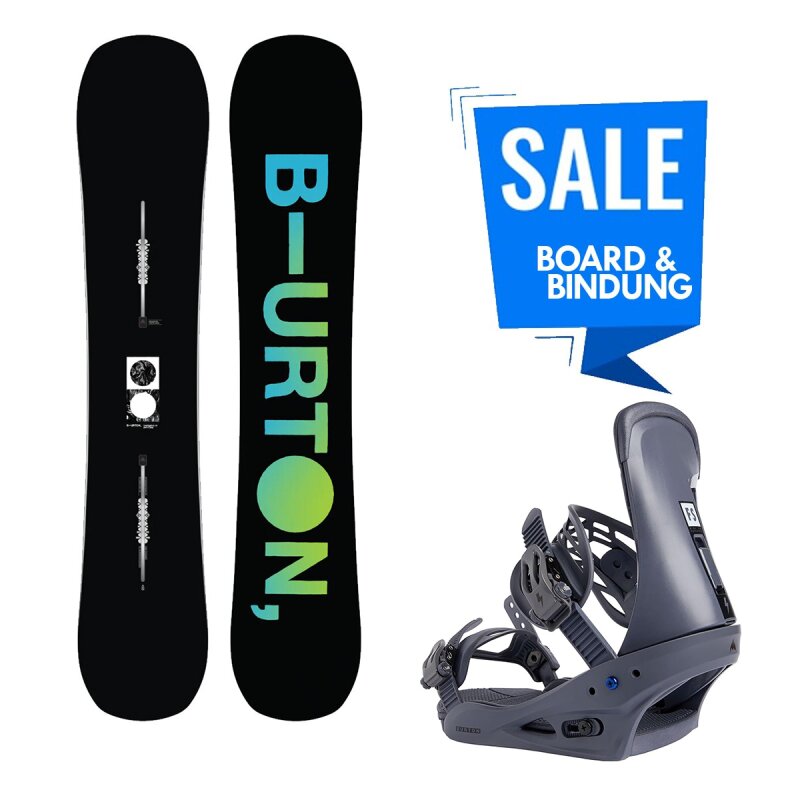 Burton Instigator PurePop Camber Snowboard 155cm WIDE & Burton Freestyle Re:Flex Bindung Dark Grey L (41 - 44)