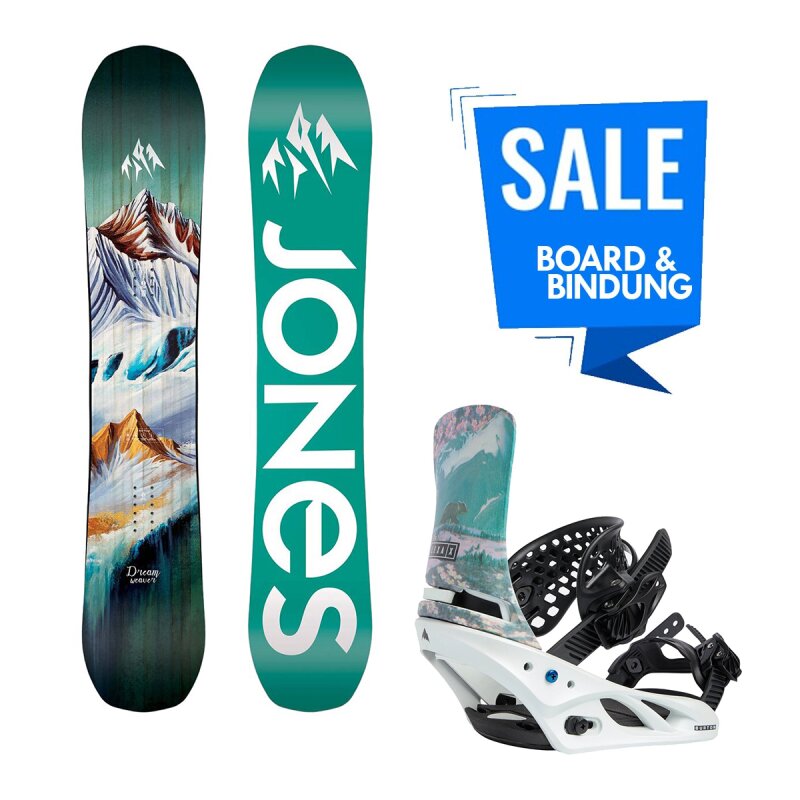 Jones Dream Weaver Snowboard 148cm & Burton Lexa X Re:Flex Bindung Light Blue/Collage L (40 +)